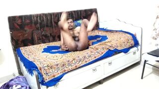 Indian bottom gay jerking his cock