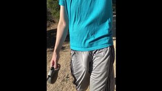 Freeballing soft and hard on a public trail