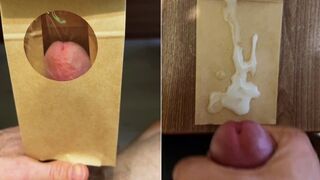 I made a package for you with my sperm! Open your mouth and get it!