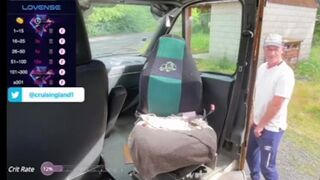 I show off from the truck and a guy joins me and he has a huge cock