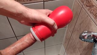 Young guy fuck his toy & cum hard