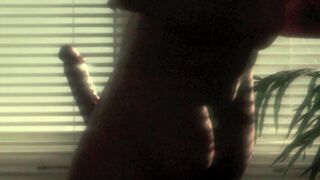 Home movie sexy guy strips and strokes big cock striptease dance