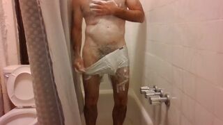 Big cock tease in shower