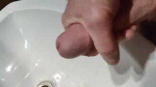 Jerk off and cum in the sink.