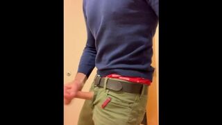 Masturbating in a public bathroom in an office building before a doctors appointment.