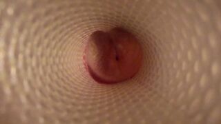 Fucking a Fleshlight! View from inside the sextoy