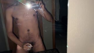 Playing With My Wet Soapy Cock in the Mirror