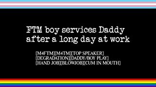 FTM Boy Services Daddy After a Long Day at Work