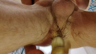 Watch from underneath me as I cream and cum on my dildo