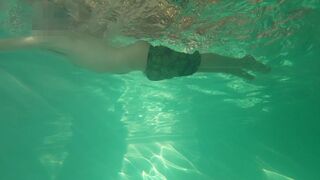 Lost my swimtrunks in a public pool (no cum)