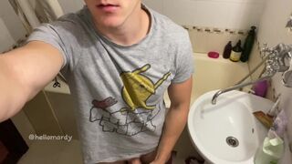 Jerking in bath Solo Boy Masturbation in Neighbor's Toilet D