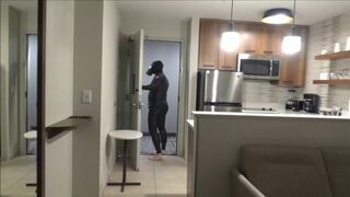 Hotel movie part 5 - blonde surfer changes into another wetsuit to complete mission