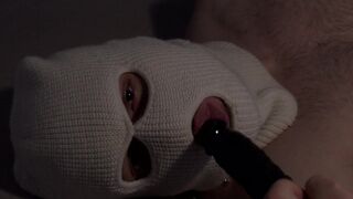 Sucking a Dildo and Using It in My Ass While Pulling My Nipples