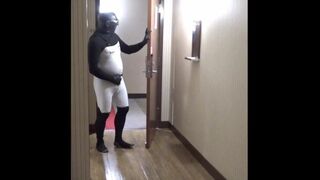 Wetsuit fun in hotel room