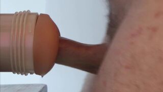 Amature daddy cum inside a Fleshlight for the first time
