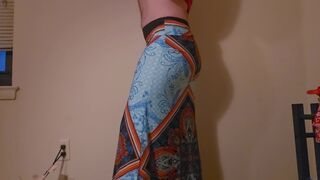 Trying on different skirts in my thong which one is cuter?