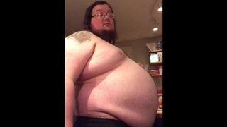 370 lb gainer belly play after 9,000+ calorie day