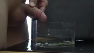 気持ちよくおしっこ遊びをしながら最後はその中に大量射精してしまう変態君。