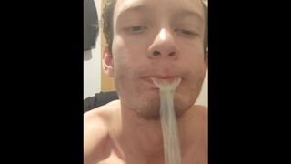 My condom broke while I was fucking my pussy pocket, I got mad and decided to chew it!