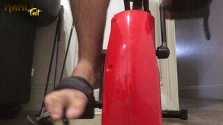 I’LL LET YOU FINISH ON MY FEET - BAREFOOT BIKE RIDING - MANLYFOOT - EXERCISE BIKE