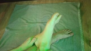 Fetish food, massage legs