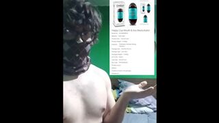 Your newbie femboy try to review the Chisa Happy Cup ( cheap masturbator) and get his ass showed