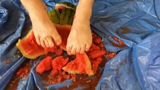 Feet Crush Watermelon ASMR