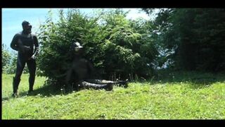 Frogman captures rubber paintballer outside