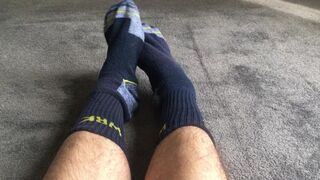 Home from work straight to sniffing my socks & worshiping my own sweaty tasty feet - MANLYFOOT