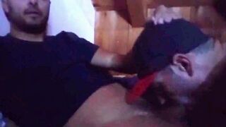 A curious guy sucks his straight friend's big cock for the first time and he loves it