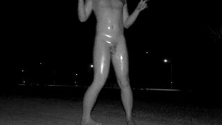 Scared exhibitionist femboy tries to be risky in public park