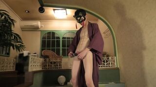 College student x red kimono masturbation 2