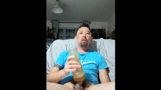French Guy Fucking His Fleshlight So Strong and Moaning
