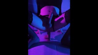 Twink rides double dildo