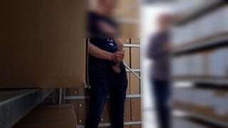 colleague who caught me masturbating in office archive is back to watch and quickly fill my throat