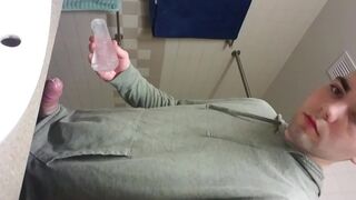 Jerk off before school with a creamy ending