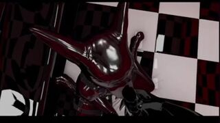 Latex cobra fucks his toy