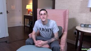 ActiveDuty Tall Straight Army Bro Jerks his Long Cock