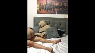 lesbian couple licking delicious pussy and ass on all fours, riding and fucking in scissoring in a m