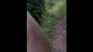 Strip naked and leave clothes for a long walk on the trails and side of road