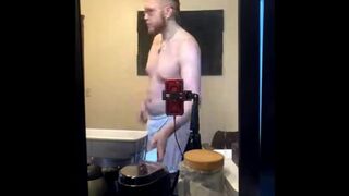 6'5" Jock working out naked