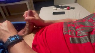 Jerking off instead of having lunch.