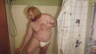 Sissy Filmization Femdom Sexy Strip Dance taking wet hot shower Small Tits cock Dick Little HD POV