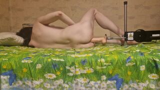 Guy ass stretches fuck machine