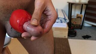 Masturbating with tomato vegetables
