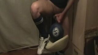 hung soccer cock football fun in blue