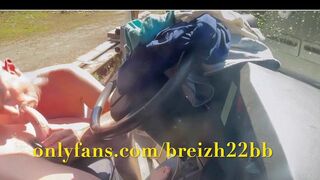 exhibitionist and blowjob at a rest area