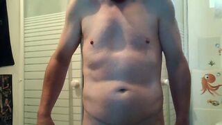 My body under the shower (20) with one testicle