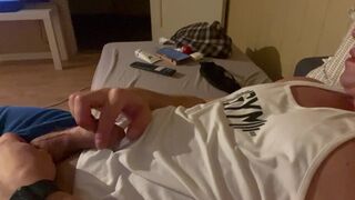 Jerking off in the evening.