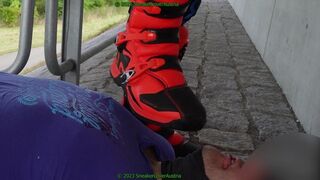 fox mx boots kicks, trampling, licking, nike jordan 4